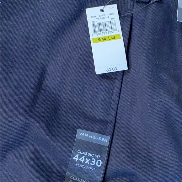 NWT Navy Classic Fit Flat Front Pant - Picture 3 of 3